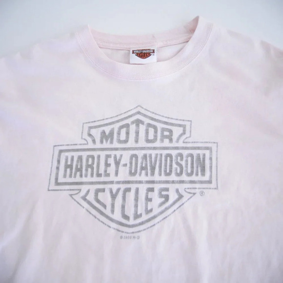 Harley-Davidson Light Pink Y2K '09 Olathe, Kansas Pre-Shrunk 100% Cotton Long M - Picture 9 of 10